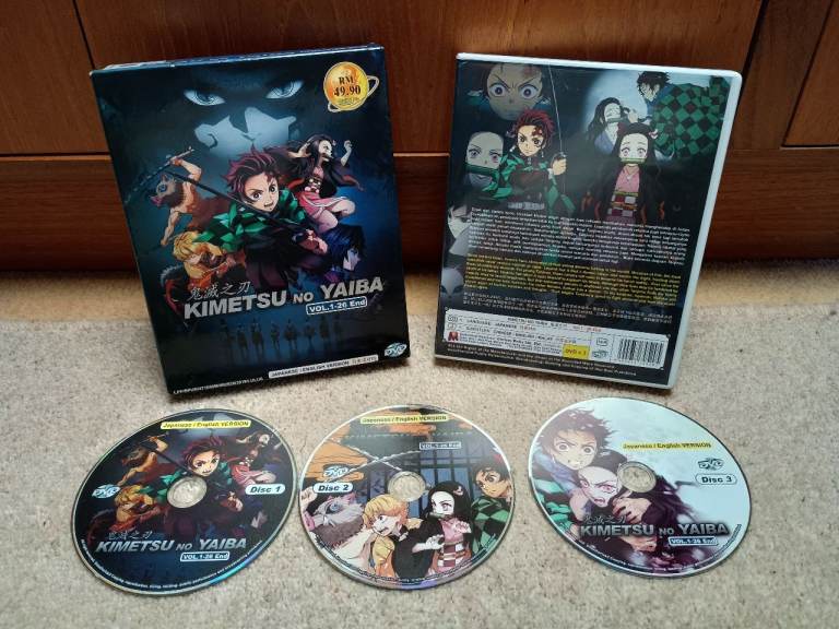 MANGA, KIMETSU NO YAIBA 3 X DVD SET