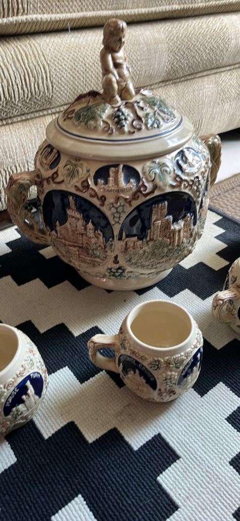 Vintage Ceramic Wine Set - Viewing are welcome  Cash on collection from LS10 3QD 
