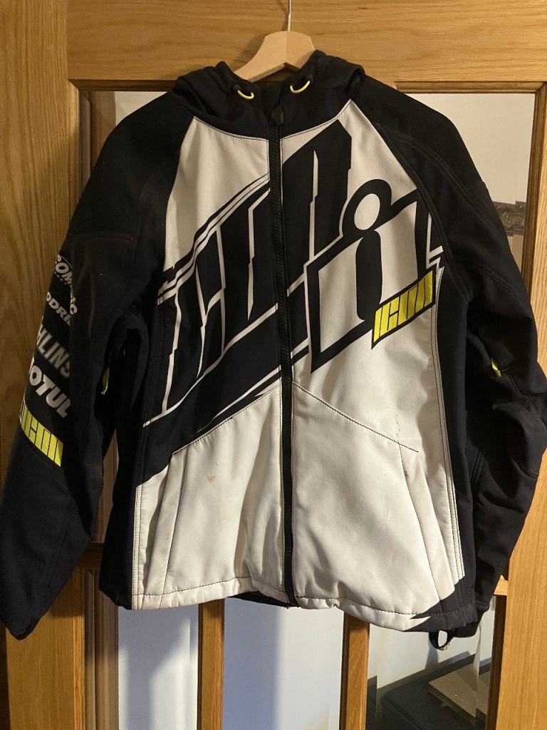 Icon, hooded motorbike jacket