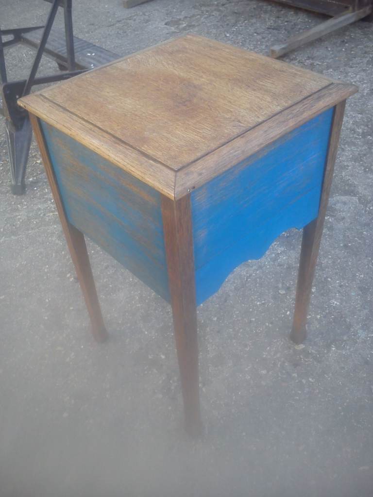 Upcycled, vintage, shabby chic, oak sewing box with arrowhead feet.