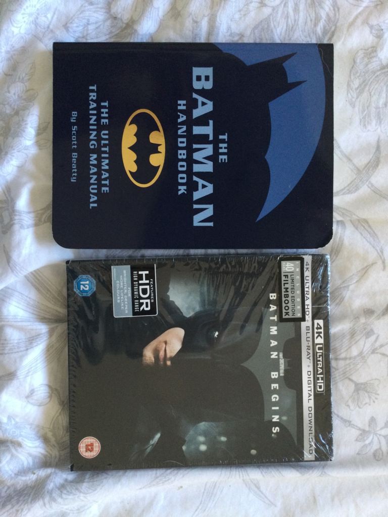 4k sealed BATMAN BEGINS UHD film book edition + The Batman handbook £20