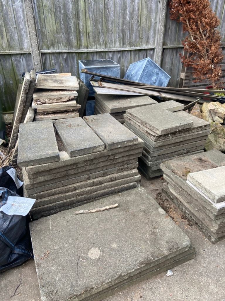 Various concrete paving slabs- free to collect
