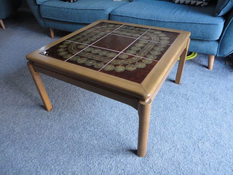 Nathan furniture mid century square tiled top, vintage retro coffee table 72 x 72 x 41 cms high 