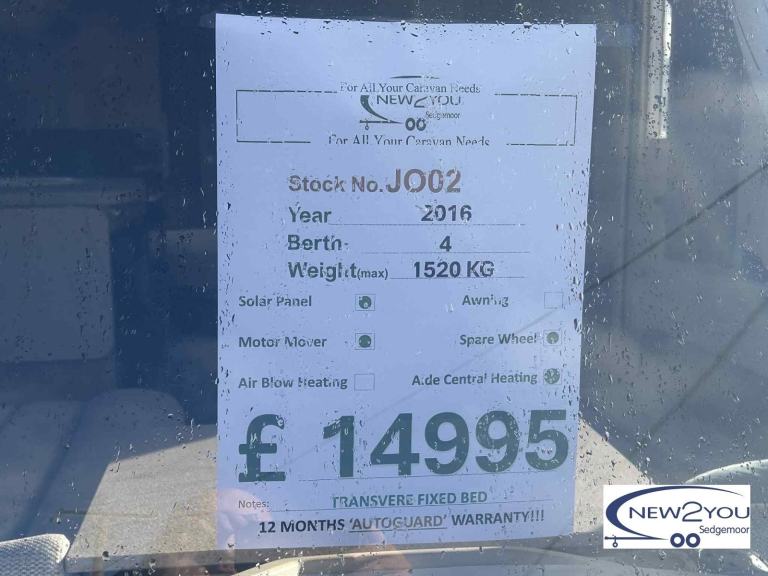 2016 Swift Challenger 580 4 Berth Caravan & MOTOR MOVER - STOCK J002