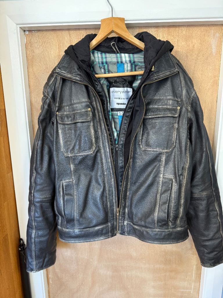 Spada brown leather motorcycle jacket