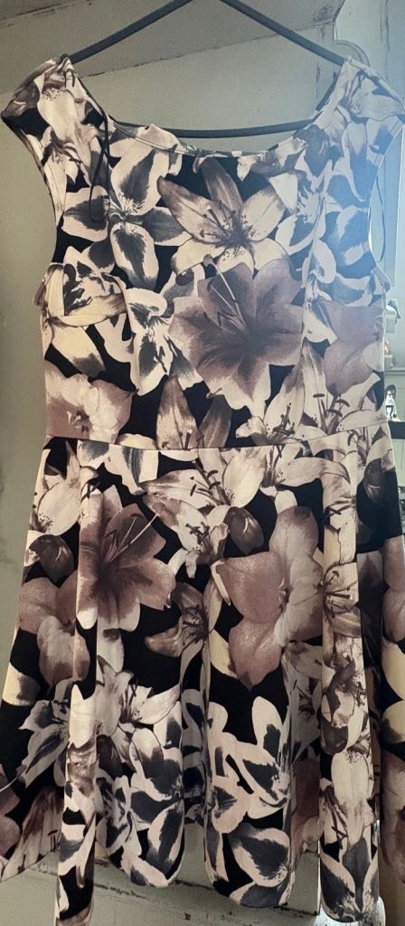 Black Colourful Papaya Flowery Dress 