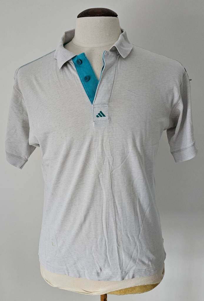 Rare Vintage Classic Adidas Equipment 1994 Polo Shirt Light Grey - Medium