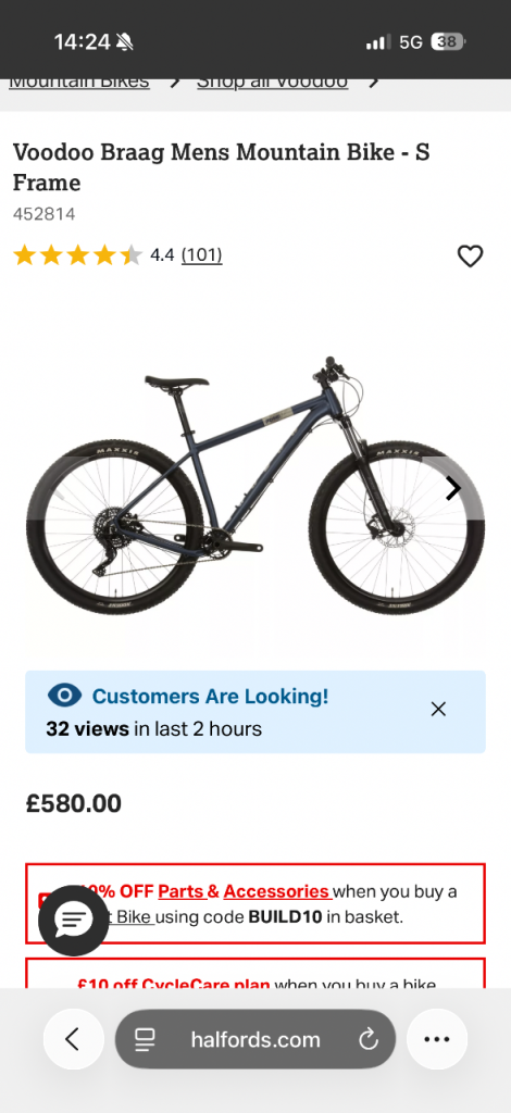 Voodoo Braag Mountain Bike - Blue Hardtail