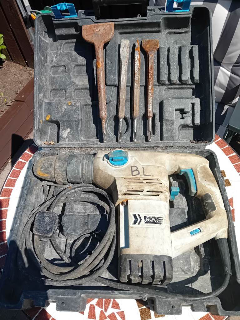Mac Allister SDS Rotary Hammer Drill & Chisels - Fair Condition