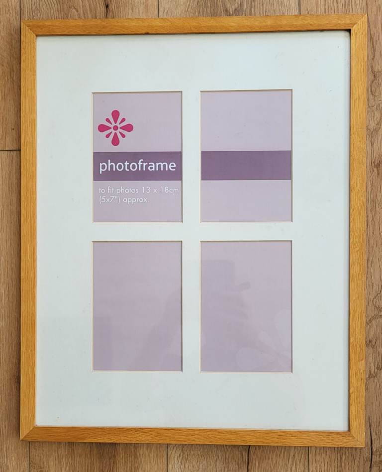5 wooden picture/photo frames