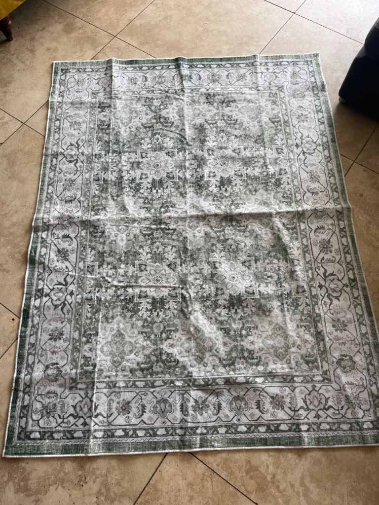 Green Patterned Area Rug – Great Condition