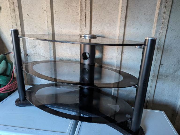 Black Glass TV Stand – Good Condition