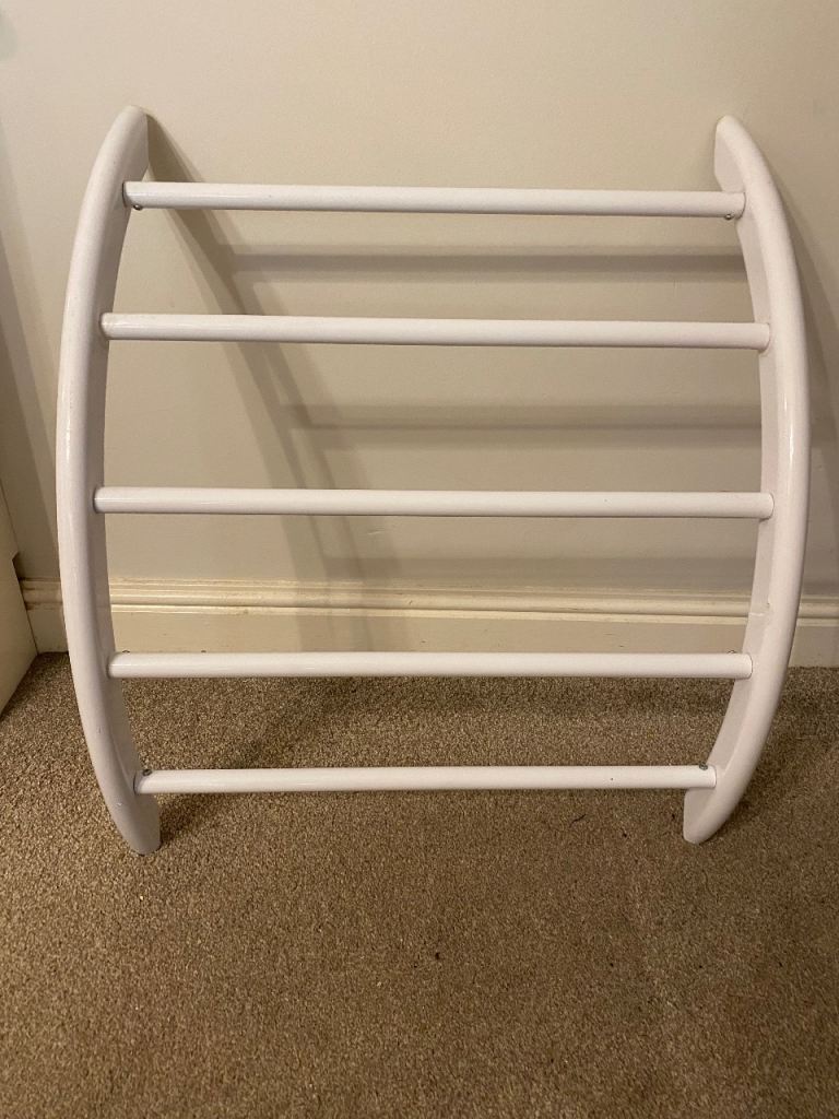 White wall mounted towel rail