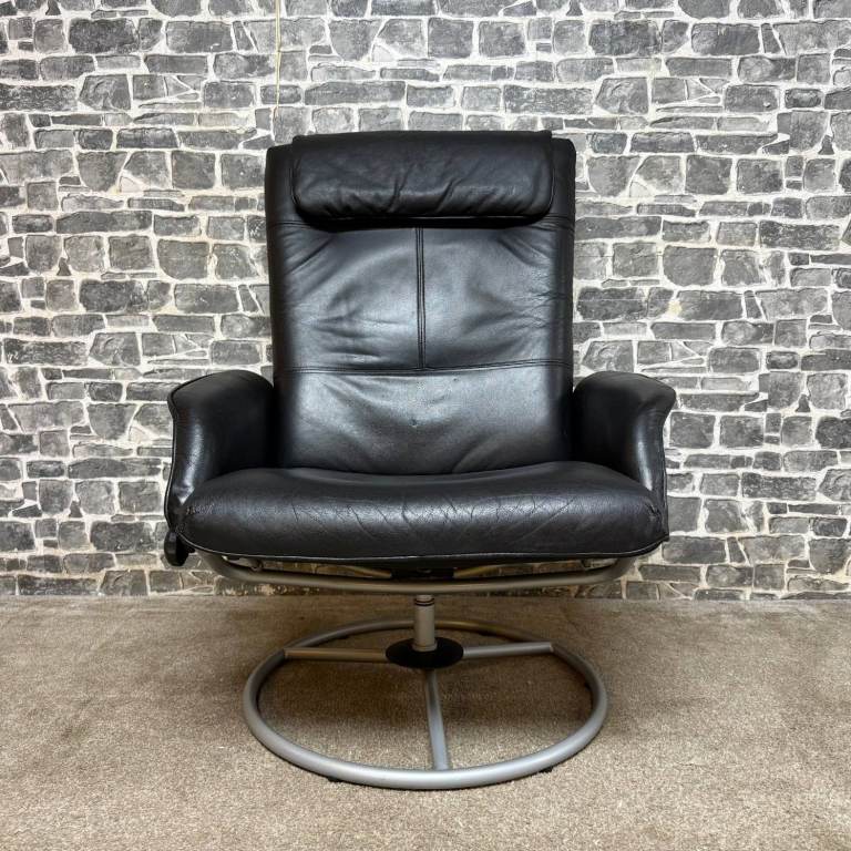 image for Black Swivel Recliner Chair