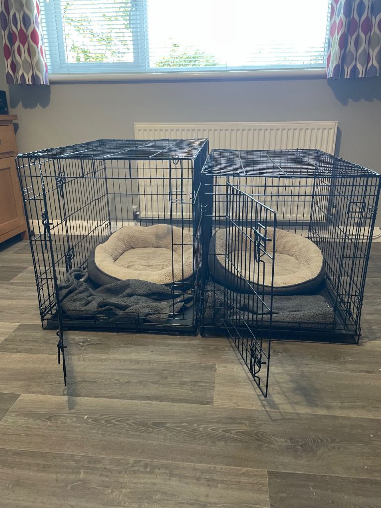 Two Black Metal Dog Crates £12 each 