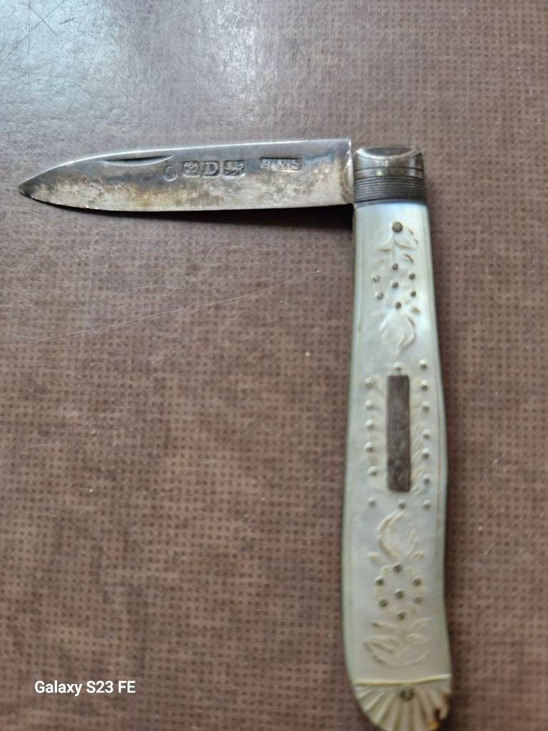 image for Antique silver fruit knife 