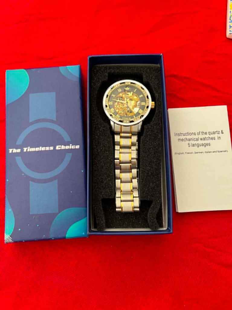 SOLD PENDING COLLECTION New Sewor Mechanical Skeleton Watch with Gemstones