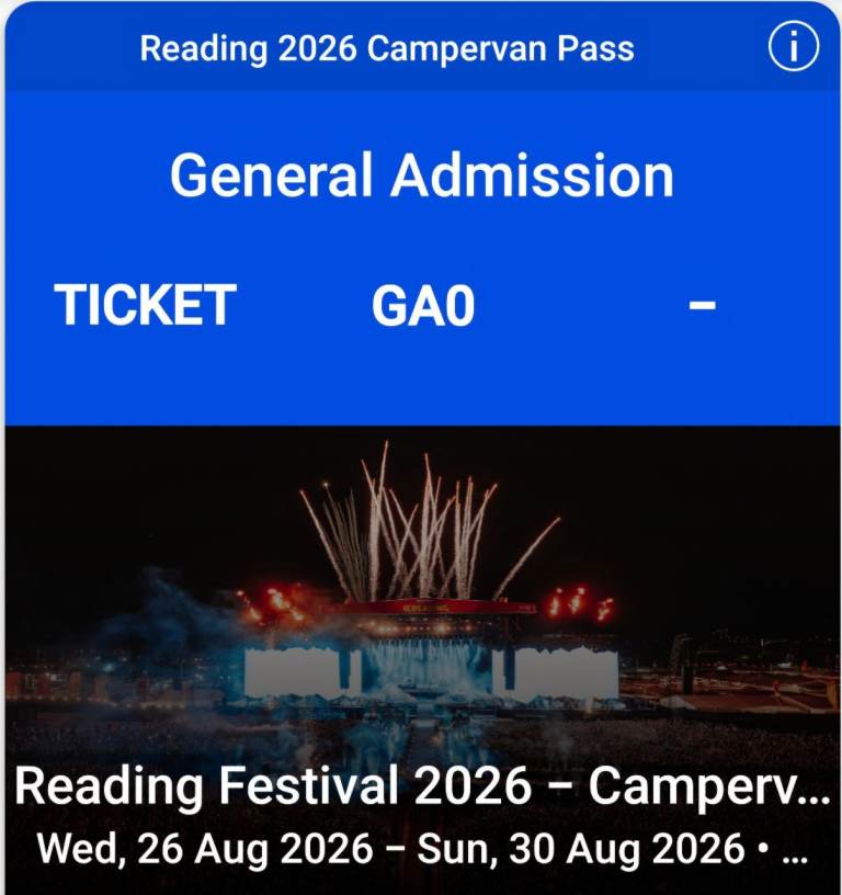 Reading Festival Campervan Weekend Pass