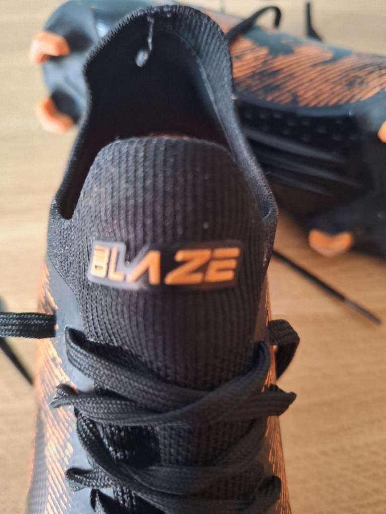 Sondico Blaze Football Boots – Black and Orange, Good Condition