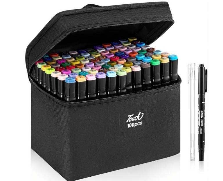A new set of 100 Colouring Pens Alcohol Based Ink Art Markers 