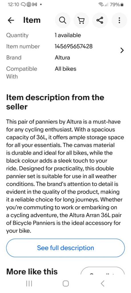 Altura cycle panniers