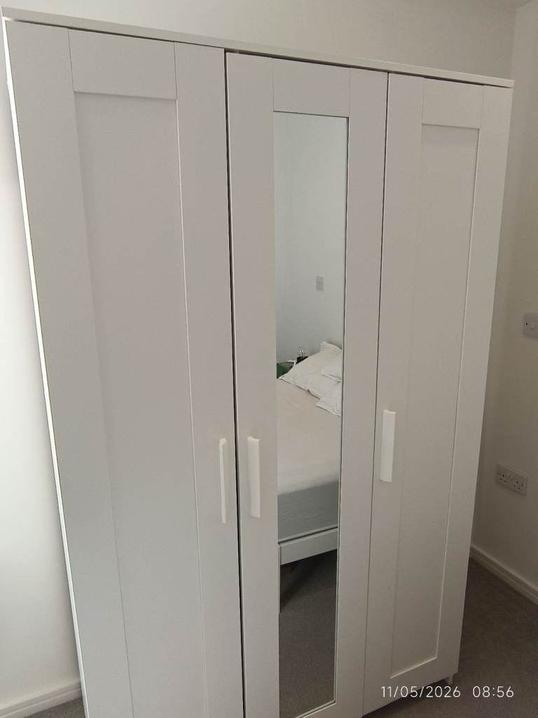 IKEA BRIMNES white 3-door wardrobe, 6 months old excellent condition.