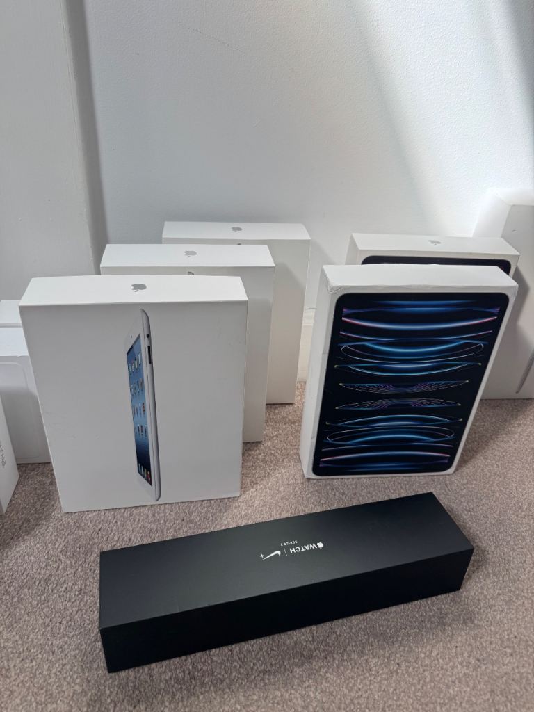 Empty apple product boxes