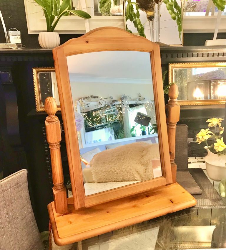 Dressing table mirror  Adjustable wooden stand alone dressing table mirror 