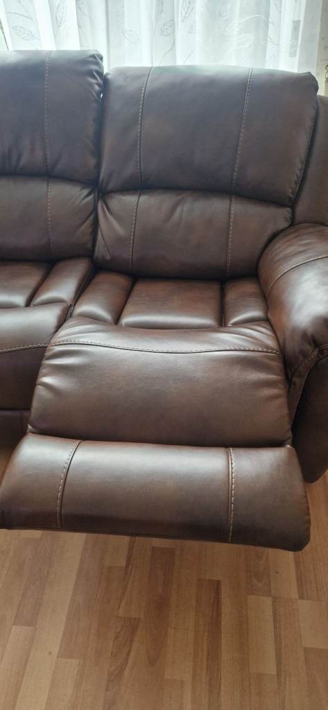 Faux leather settee