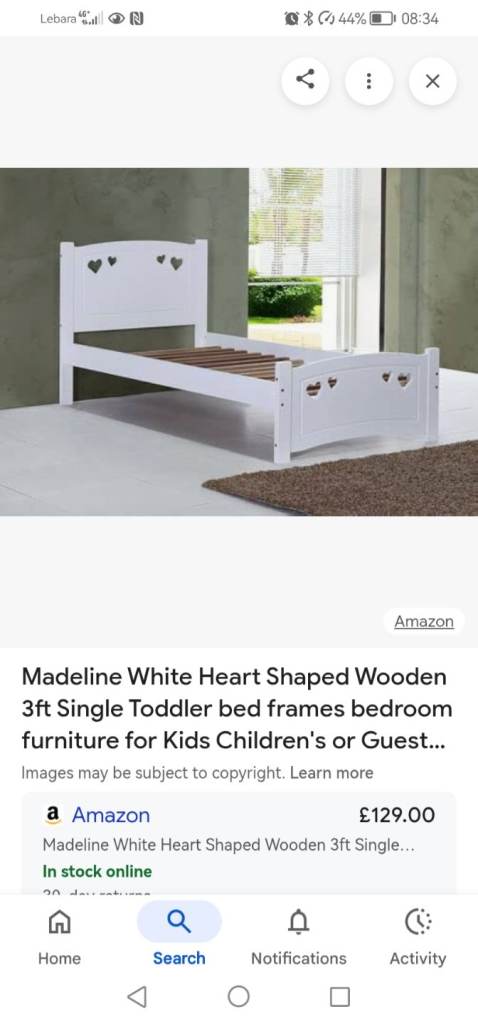 Single Heart Bed