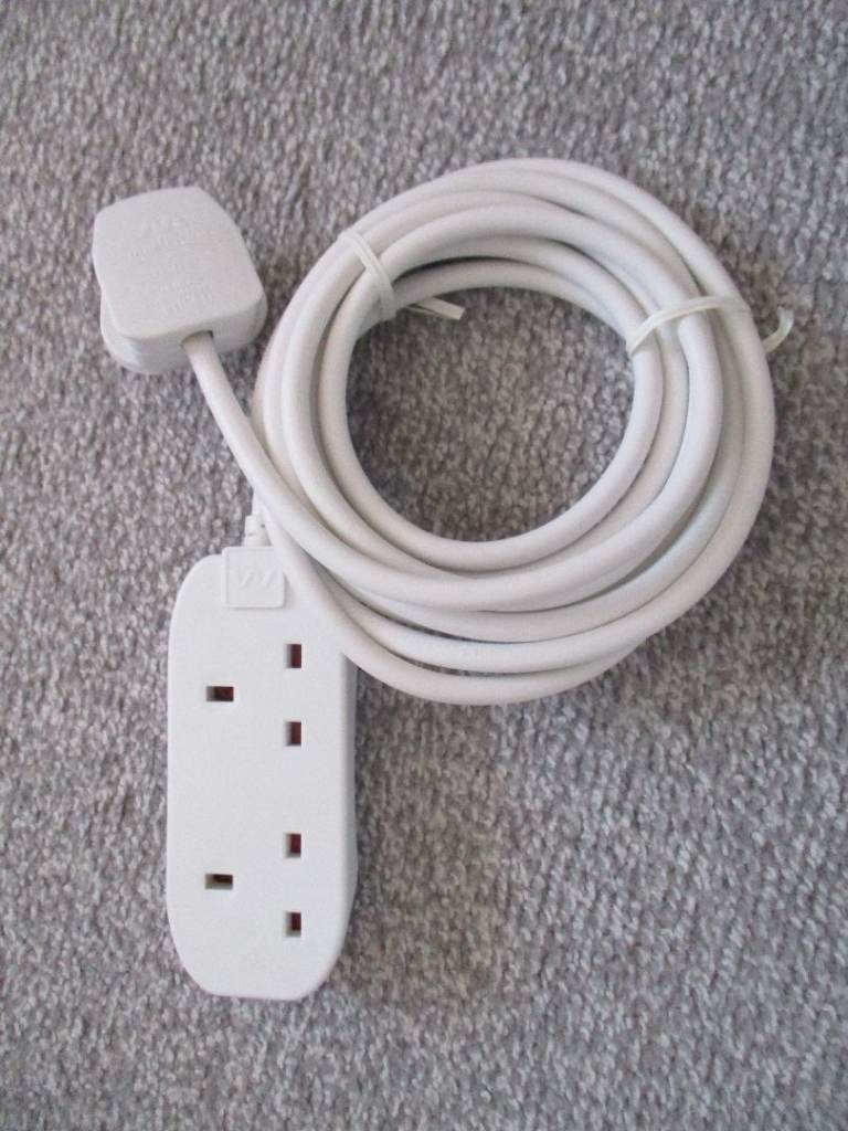 Long Extension Cable Lead with Double Socket