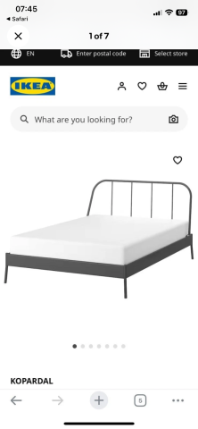 FREE - IKEA KOPARDAL Double Bed Frame – Dark Grey, Great Condition