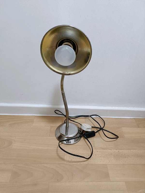 Metal brass effect Bedside/Office Lamp