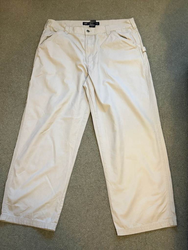 Faded Glory Carpenter Pants, Baggy Khaki Trousers, 40x32, Utility Workwear