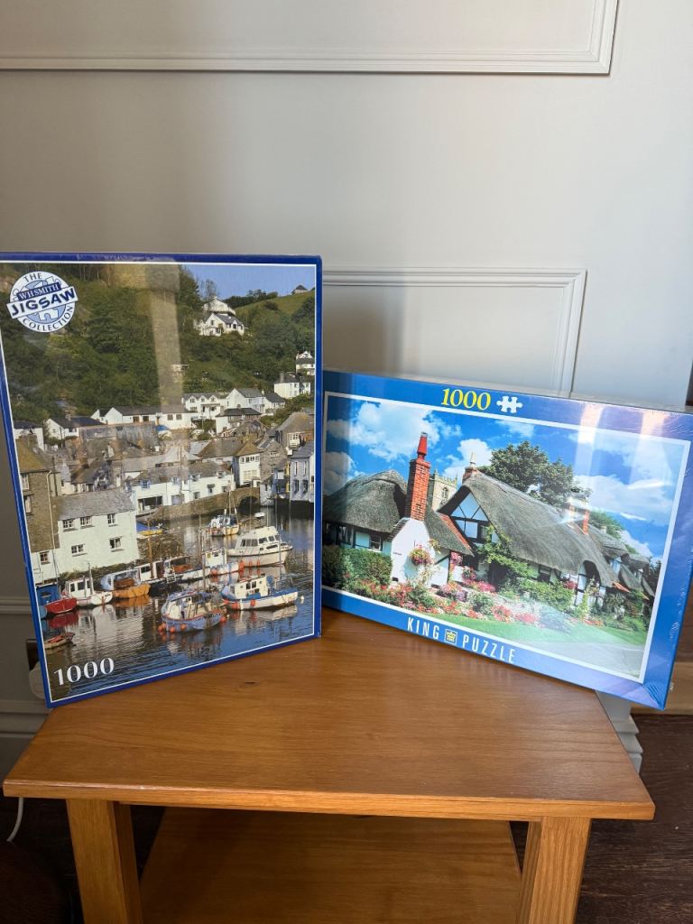 Two Brand New 1000 Piece Jigsaw Puzzles Cottage and Polperro Cornwall Sealed