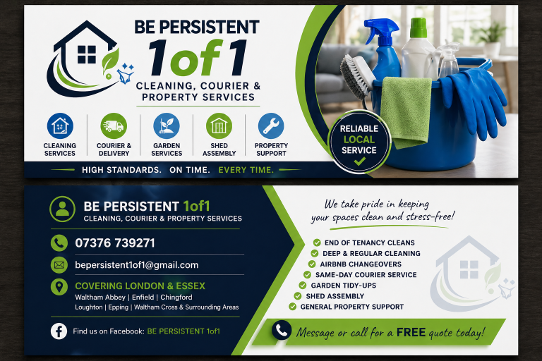 NEW Business Advertising Cards for Cleaning & Property Services