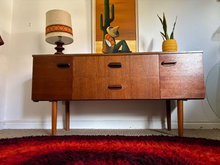 * SOLD* Vintage Retro Mid Century Teak Compact Sideboard 
