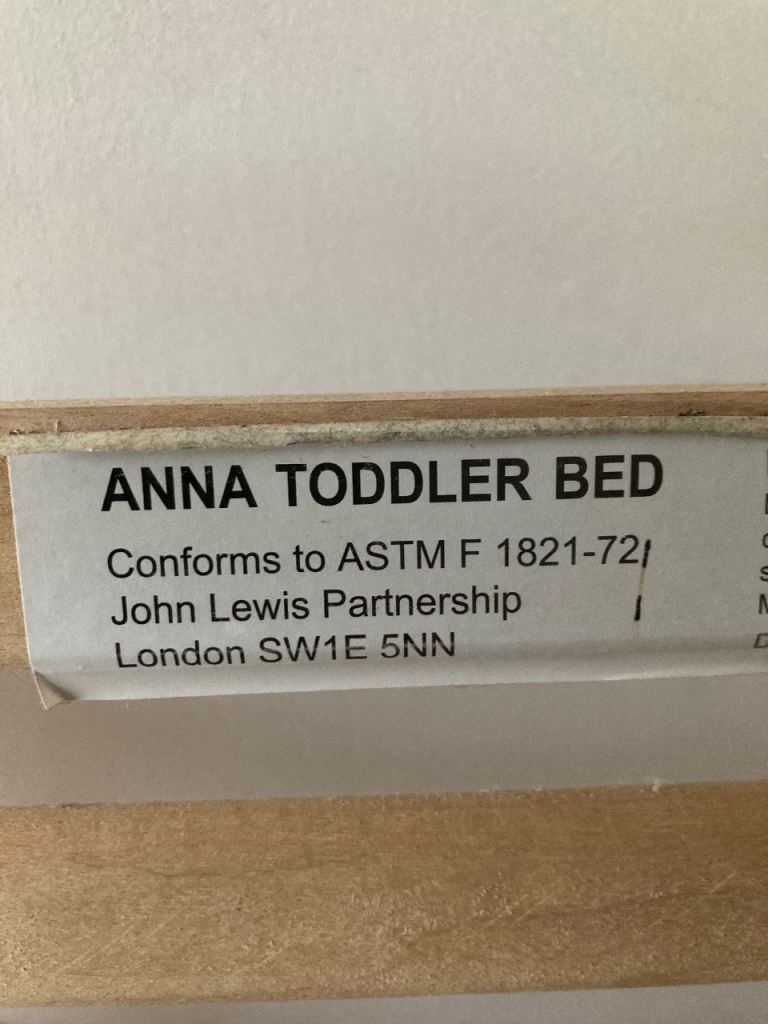 Anna toddler bed by John Lewis 