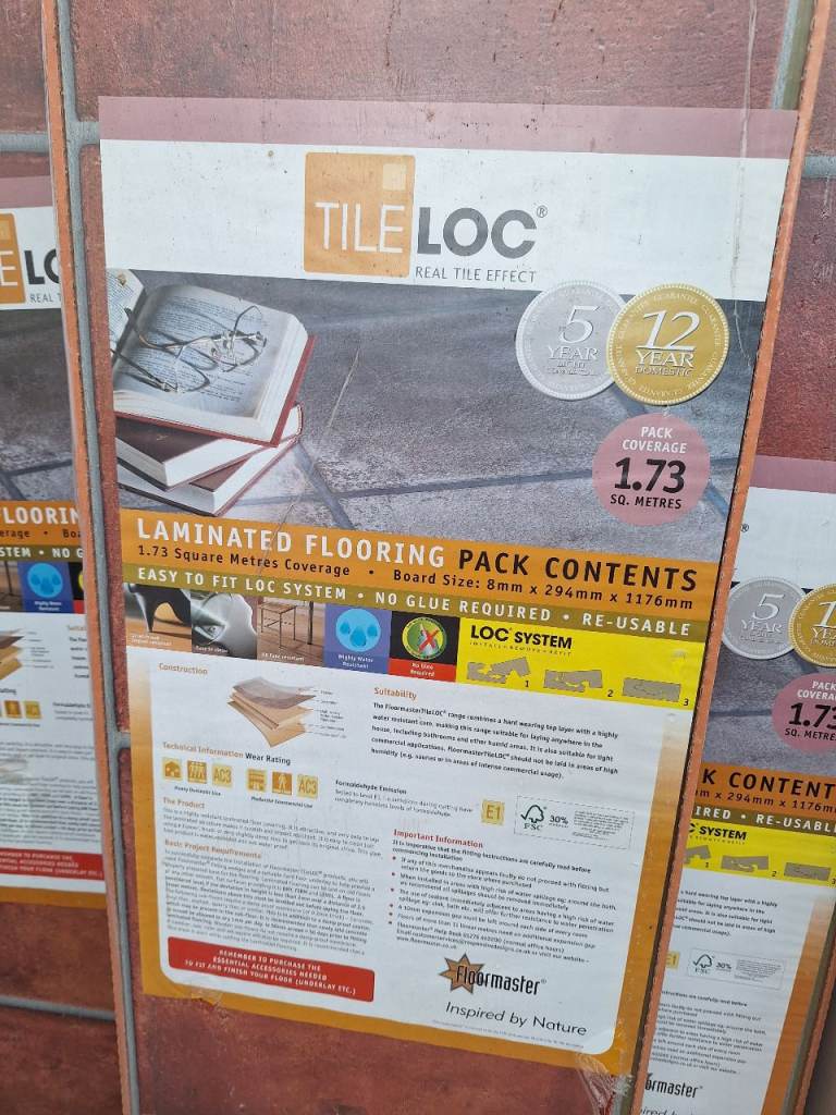 TileLoc Red Tiles Flooring Laminate 5 sq m