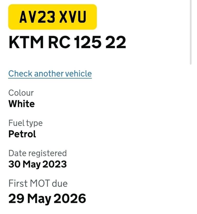 KTM RC 125 2023 Low mileage 