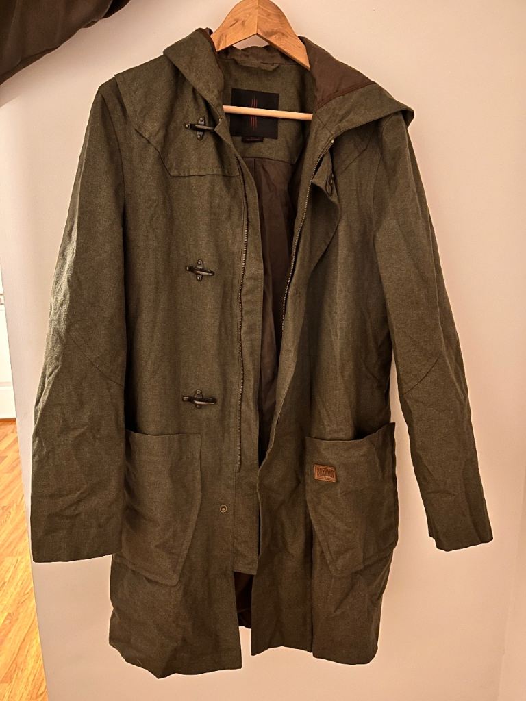 Diablo men’s long hooded khaki/ brown jacket/ coat