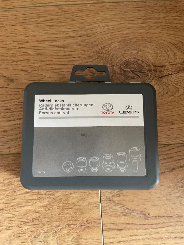 Genuine Toyota Locking Wheel Nuts with Key PART PW456-00013