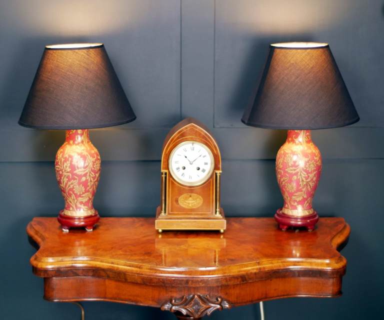 Striking Pair of Chinese Inspired Ceramic Lamps