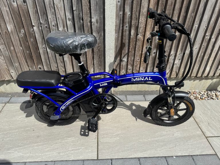 Minal M2 Blue Folding Electric Bike E-Bike 350W Motor 48V 15AH Battery 35km/h New