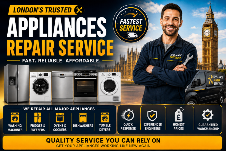 Fast Appliance Repair London, Washing Machines, Ovens, Fridges & More, Same Day / Fast Response.