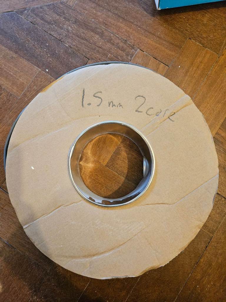 1.5mm 2 Core Electric Cable Roll – Grey, As Good As New