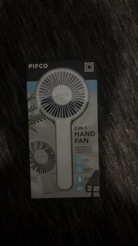 Pifco 2-in-1 Hand Fan – White, Boxed