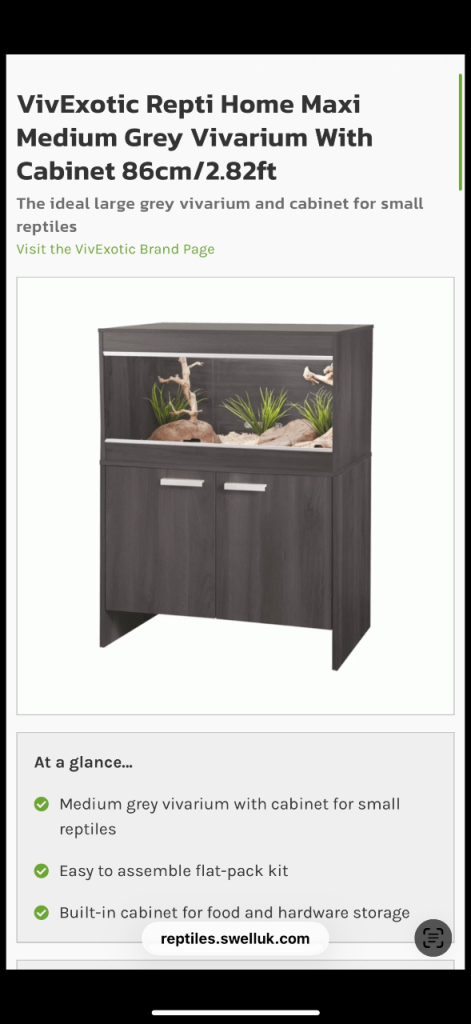 VivExotic Repti Home Maxi Medium Grey Cabinet 86cm/2.82ft