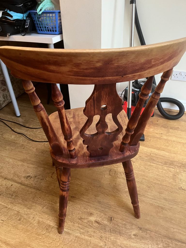 Large extendable solid wood dining table and 8 chairs