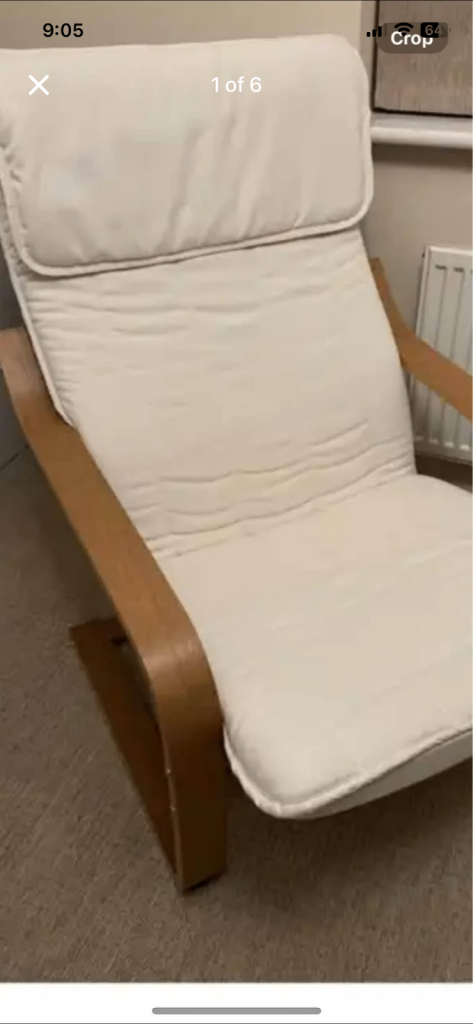 Ikea Poang Chair with Covers - Cream - Oak - Very Rare